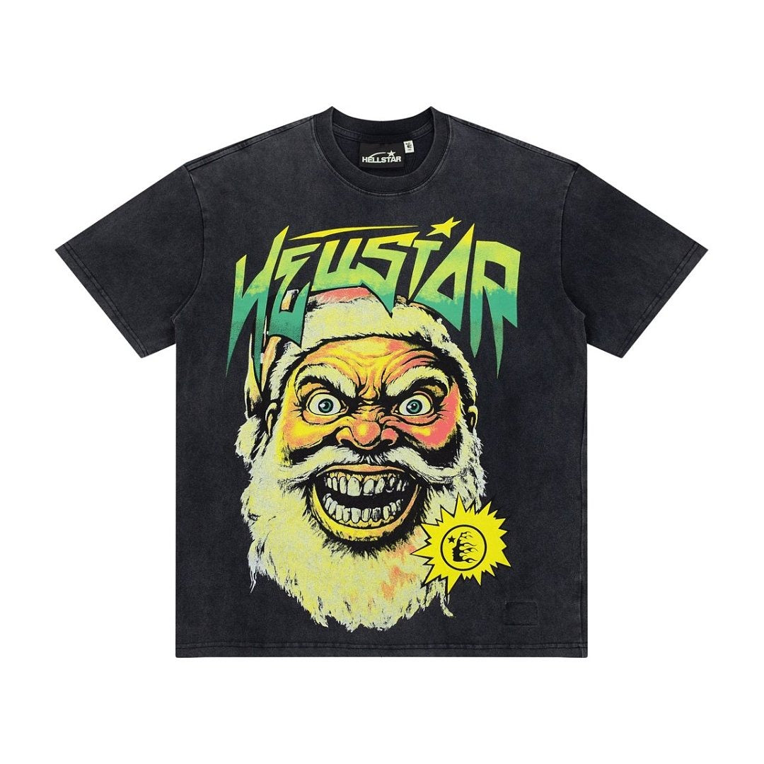 Hellstar Evil Santa Graphic Oversized T-Shirt - Black