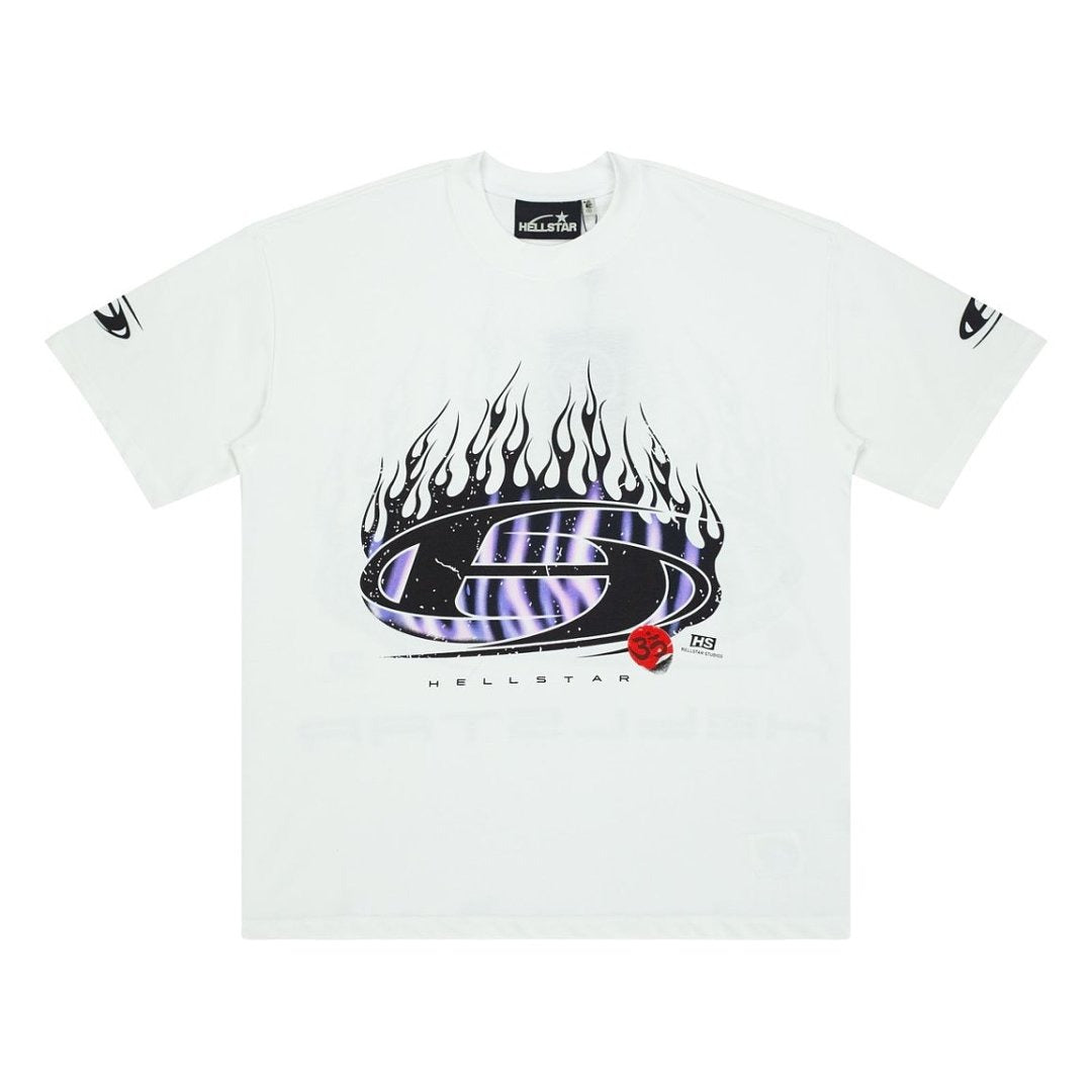Hellstar Flame Graphic Oversized T-Shirt - Black
