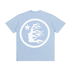Hellstar Sports Airplane Rhinestone Vintage Wash T-Shirt - Washed Blue