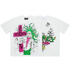 Hellstar Studios Anime & Comic Graphic Oversized Cotton T-Shirt