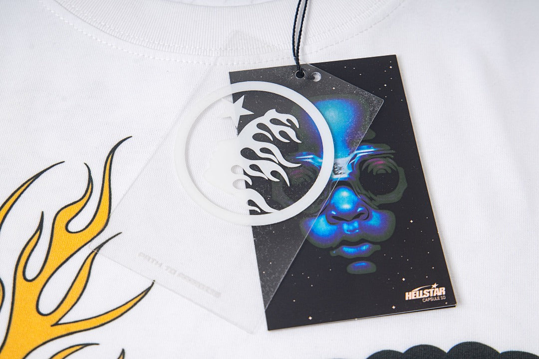 Hellstar Direct-to-Garment Graphic T-Shirt (White)