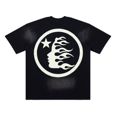 Hellstar Studios Halloween Skull Graphic Vintage Washed Cotton T-Shirt