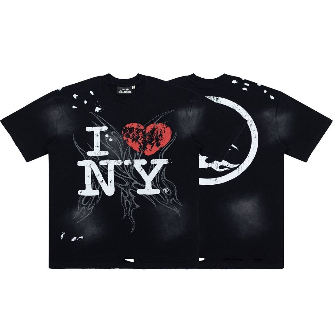 Hellstar Studios "I Love NY" Graphic Oversized T-Shirt - Black