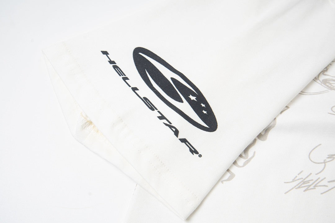 Hellstar Direct-to-Garment Graphic T-Shirt (White)
