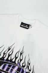 Hellstar Flame Graphic Oversized T-Shirt - Black