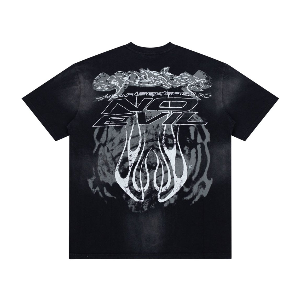 Hellstar Vintage Wash Skull Graphic Oversized T-Shirt - Dark Acid Black