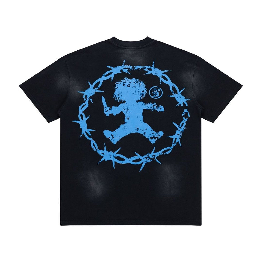 Hellstar "Don't You Wanna Play?" Graphic Oversized T-Shirt - Washed Black