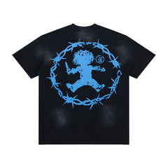 Hellstar "Don't You Wanna Play?" Graphic Oversized T-Shirt - Washed Black