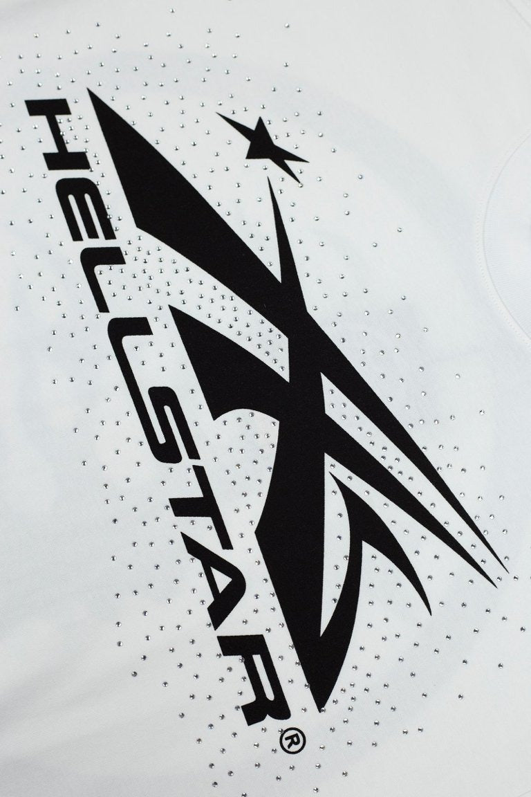 Hellstar Sports Rhinestone Logo Oversized T-Shirt - White