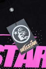 Hellstar Studios Rhinestone Graphic Oversized T-Shirt - Black