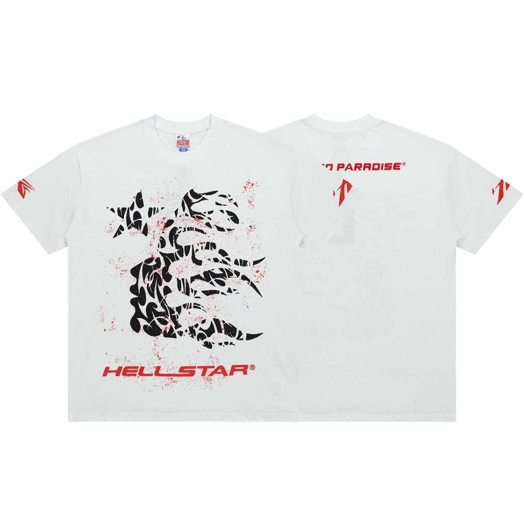 Hellstar Splatter Dragon Graphic Oversized T-Shirt - Washed Black