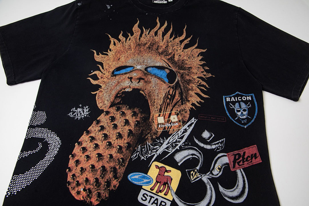 Hellstar Spiky Graphic Oversized T-Shirt in Black