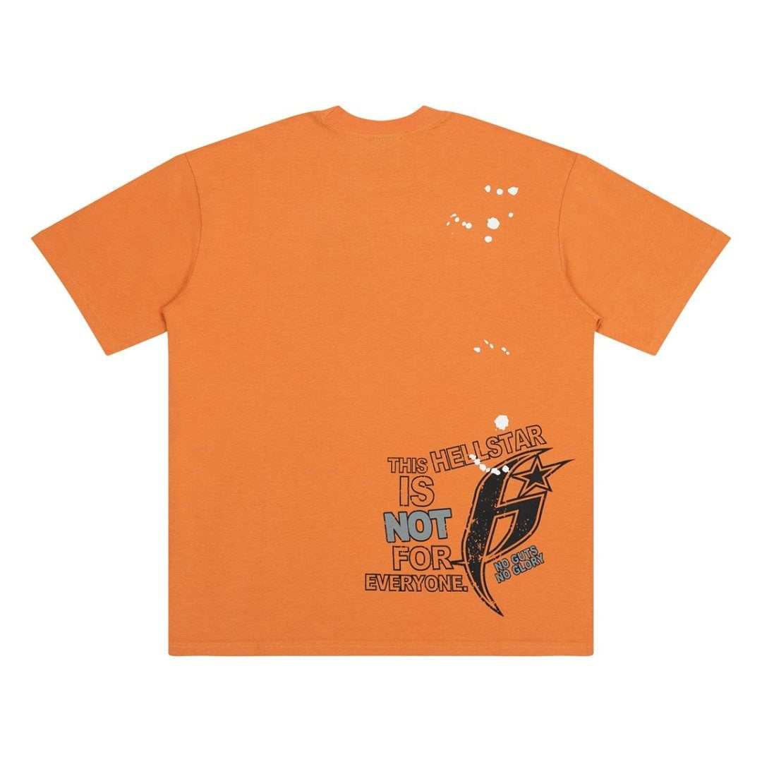 Hellstar Star Logo Graphic Oversized T-Shirt - Vibrant Orange
