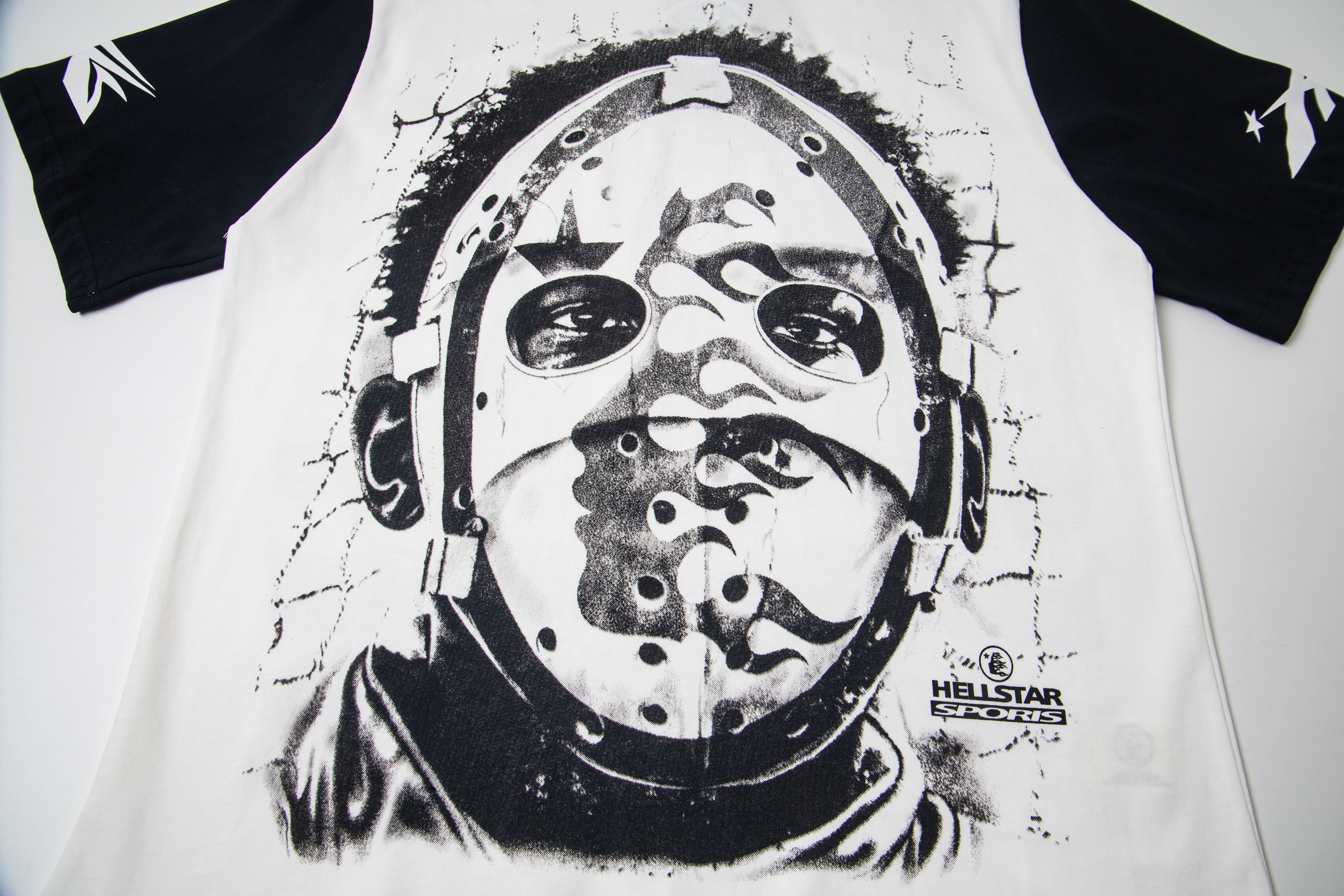 Hellstar High-Definition Graphic Spliced Short Sleeve T-Shirt – White
