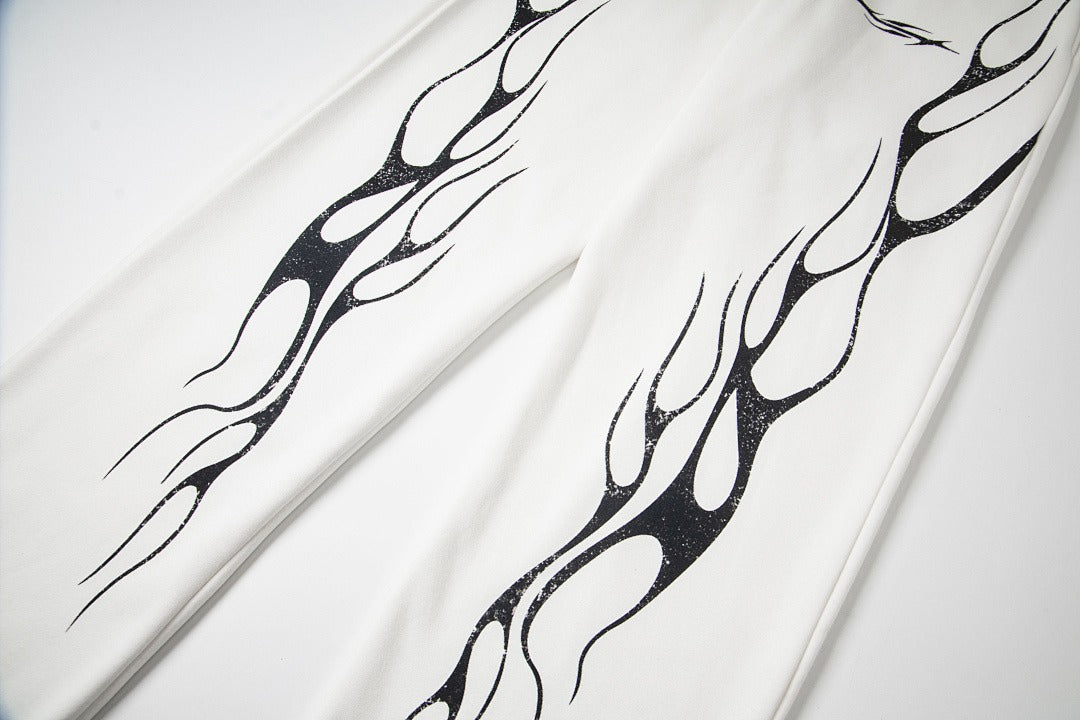 Hellstar Washed Fleece Graphic Sweatpants (White)