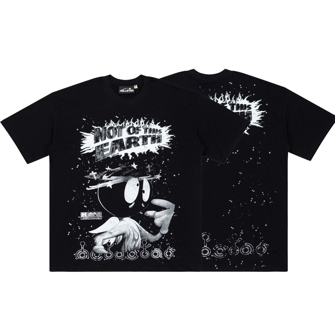 Hellstar Records Graphic Cotton T-Shirt - Black