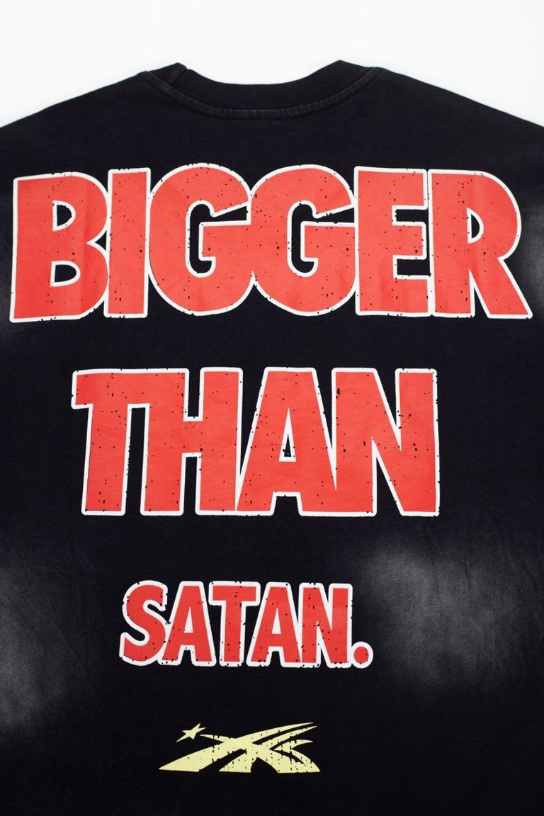 Hellstar Boxing Devil Vintage Wash Graphic Oversized T-Shirt - Washed Black