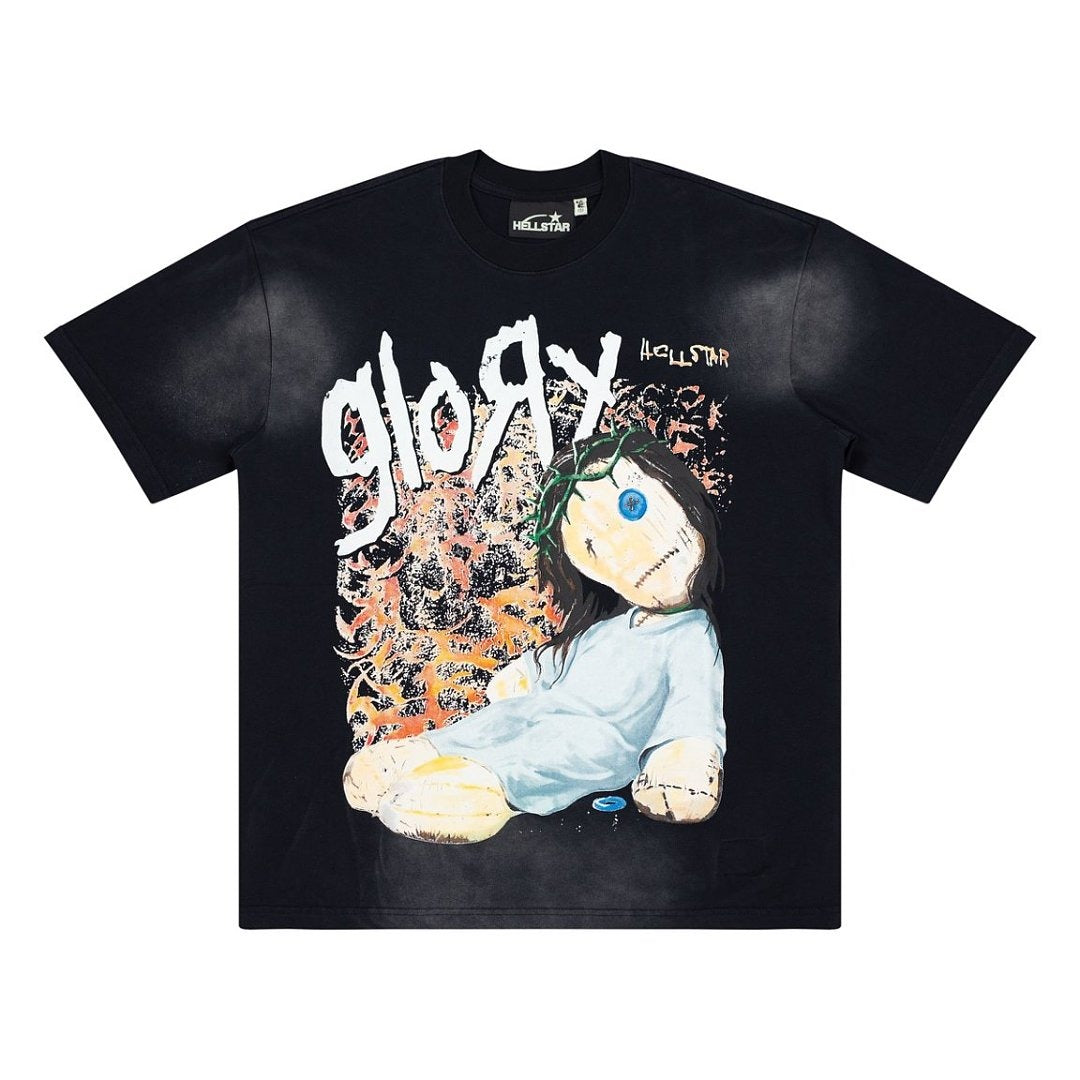 Hellstar Glory Thorns Doll Graphic Oversized T-Shirt - Black