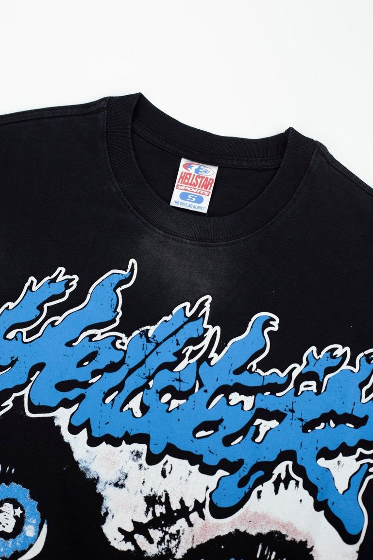 Hellstar "Don't You Wanna Play?" Graphic Oversized T-Shirt - Washed Black