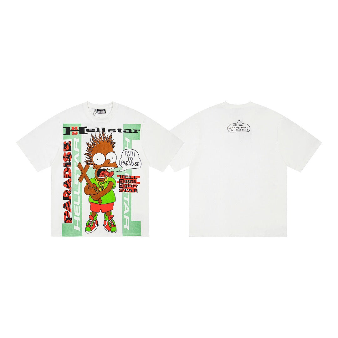 Hellstar Rhinestone & Graphic Short Sleeve T-Shirt (White)
