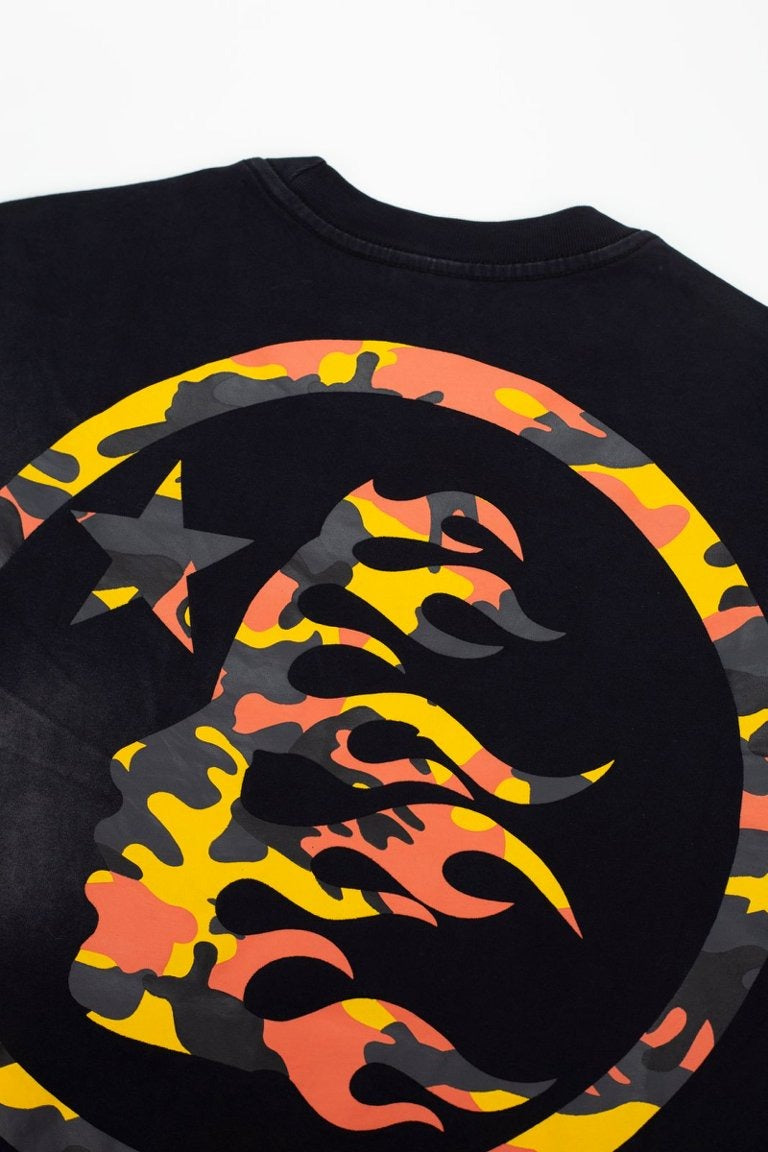 Hellstar Vintage Wash Camo Arrow Graphic Oversized T-Shirt - Black