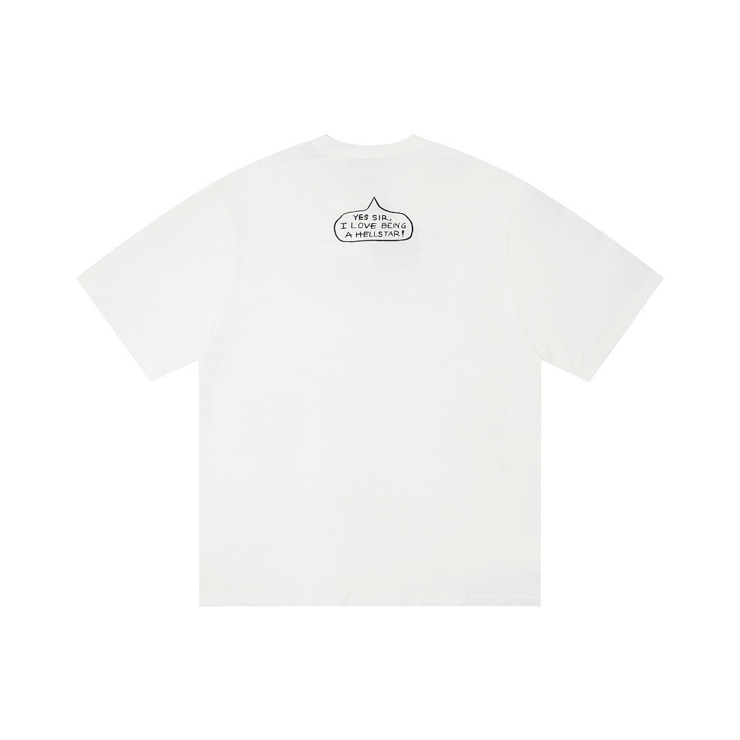 Hellstar Rhinestone & Graphic Short Sleeve T-Shirt (White)