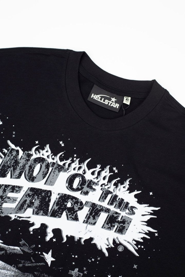 Hellstar Records Graphic Cotton T-Shirt - Black