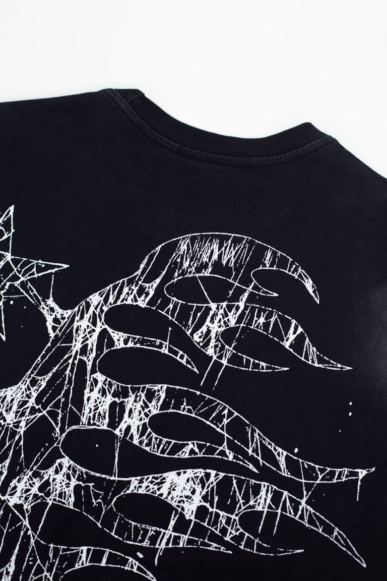 Hellstar Distressed Rip & Fray Vintage Washed Graphic T-Shirt