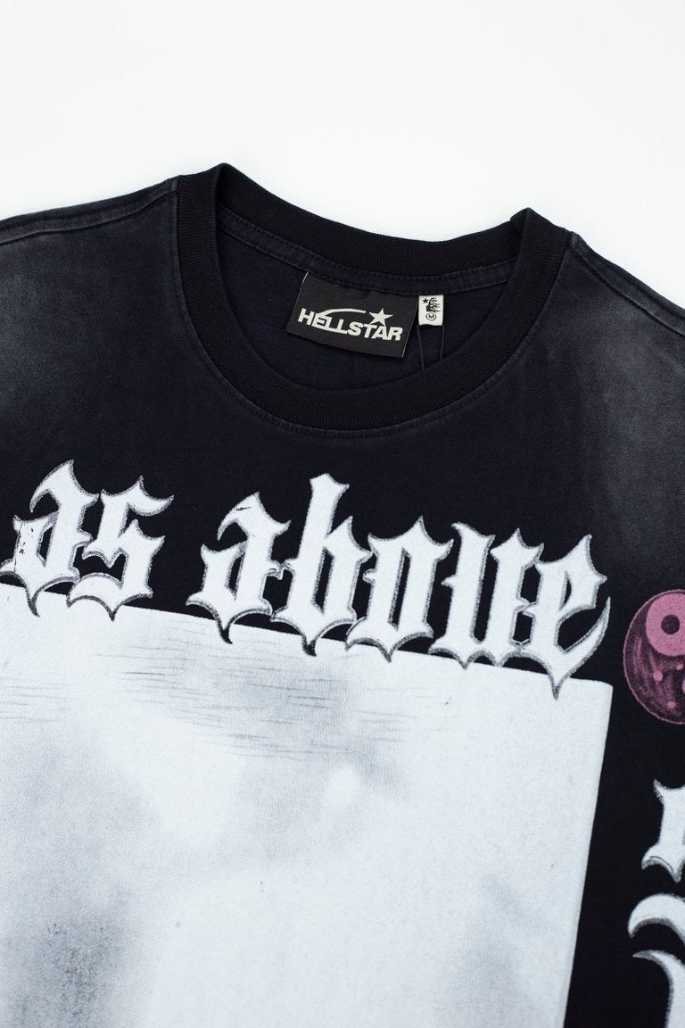 Hellstar High-Street Distressed Yin Yang Taichi Print Cotton Tank Top