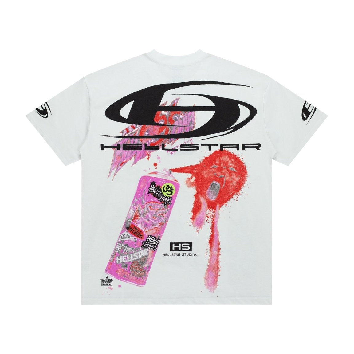Hellstar Paint Splatter Graffiti Graphic Oversized T-Shirt - Washed Black
