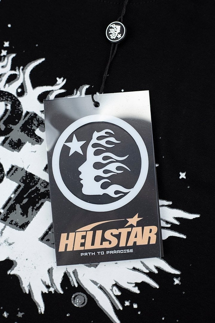 Hellstar Records Graphic Cotton T-Shirt - Black
