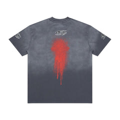 Hellstar Red Drip Gradient Vintage Wash Oversized T-Shirt