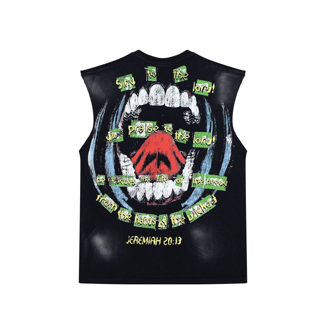 Hellstar Vintage Washed Praying Hands Graphic Tank Top