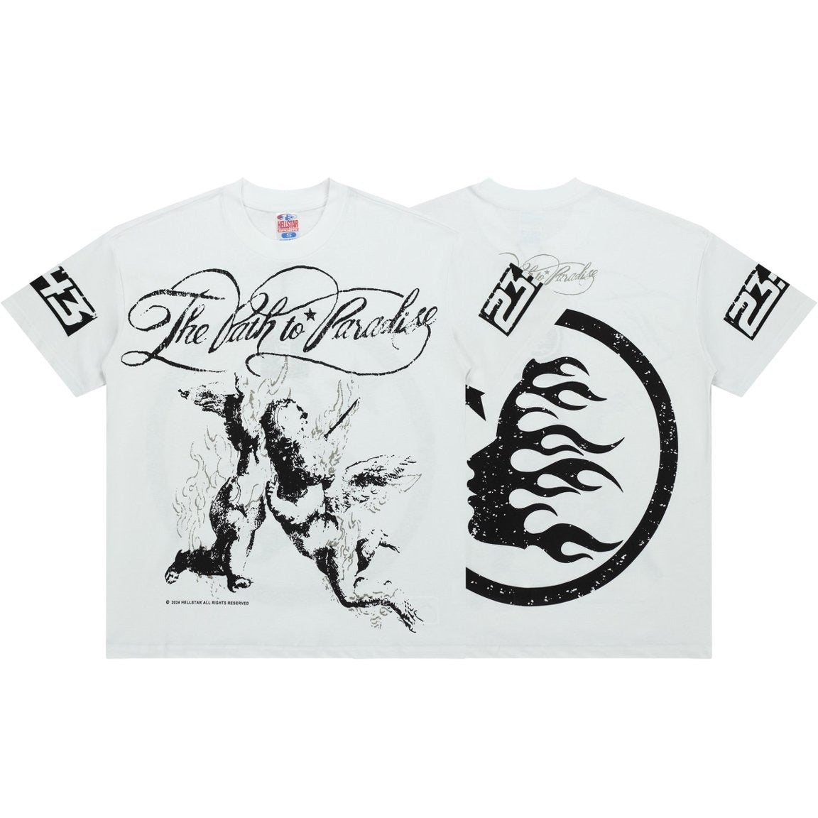 Hellstar Path to Paradise Graphic Oversized T-Shirt - Streetwear Washed Black