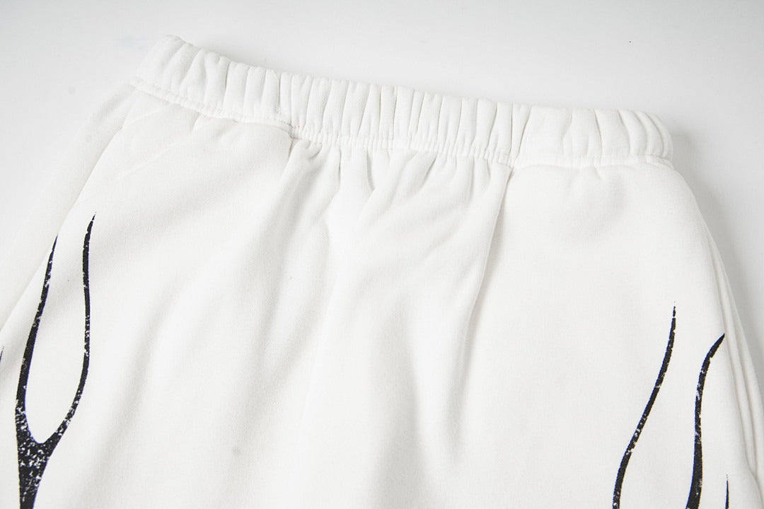 Hellstar Washed Fleece Graphic Sweatpants (White)