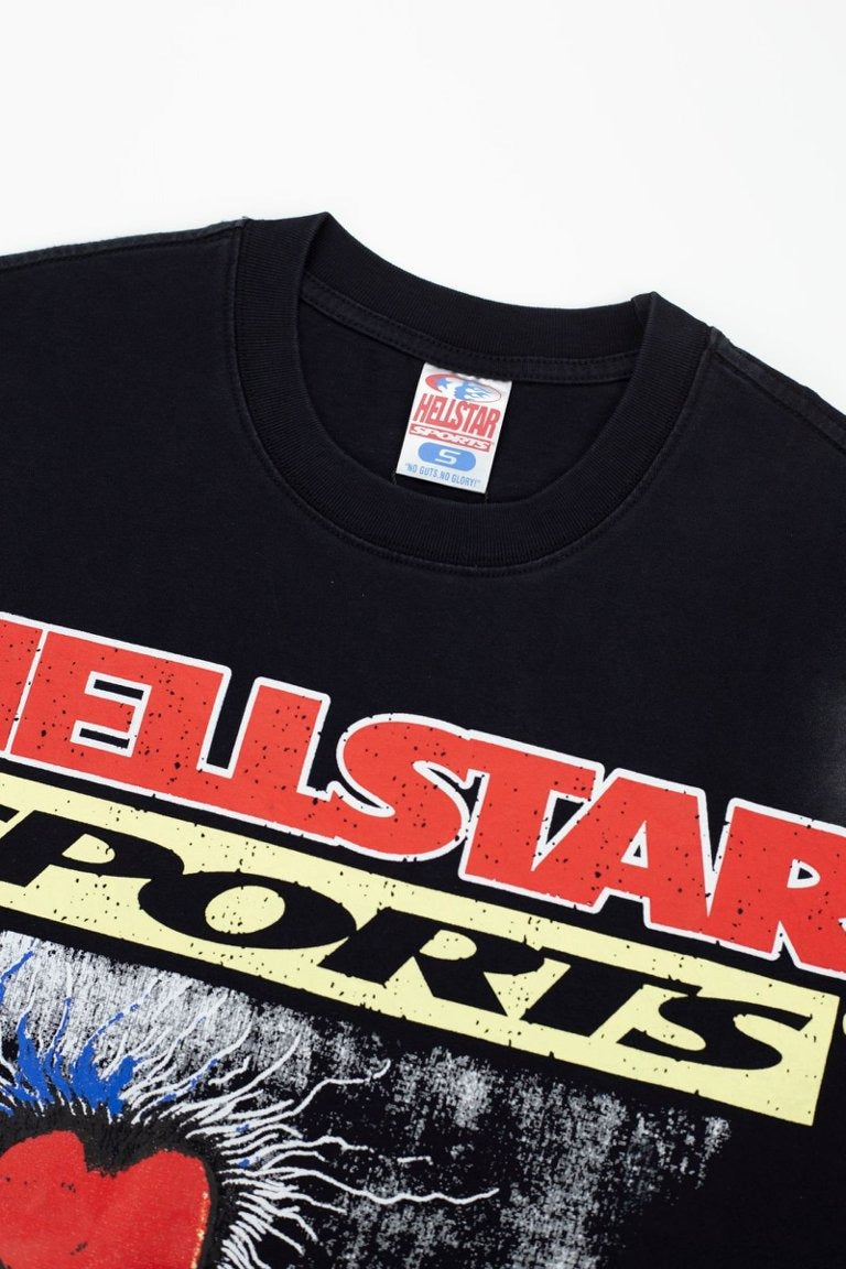 Hellstar Boxing Devil Vintage Wash Graphic Oversized T-Shirt - Washed Black
