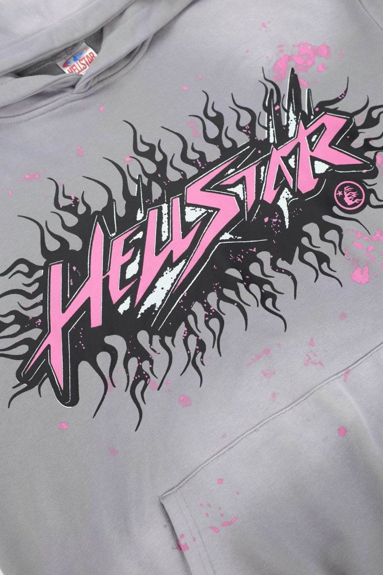 HELLSTAR Flame Paint Splatter Gradient Vintage Wash Hoodie