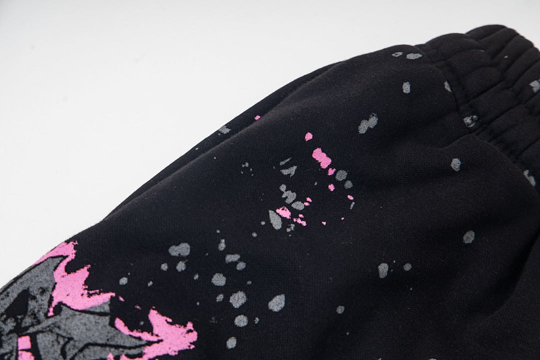 Hellstar Rhinestone & Washed Graphic Sweatpants (Black)