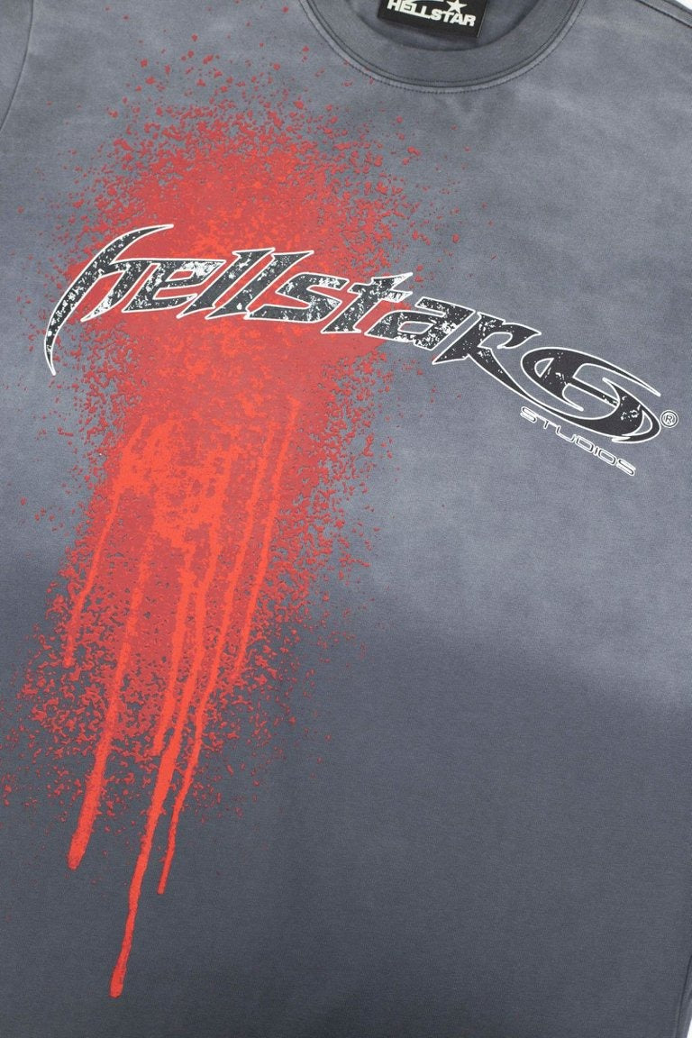 Hellstar Red Drip Gradient Vintage Wash Oversized T-Shirt
