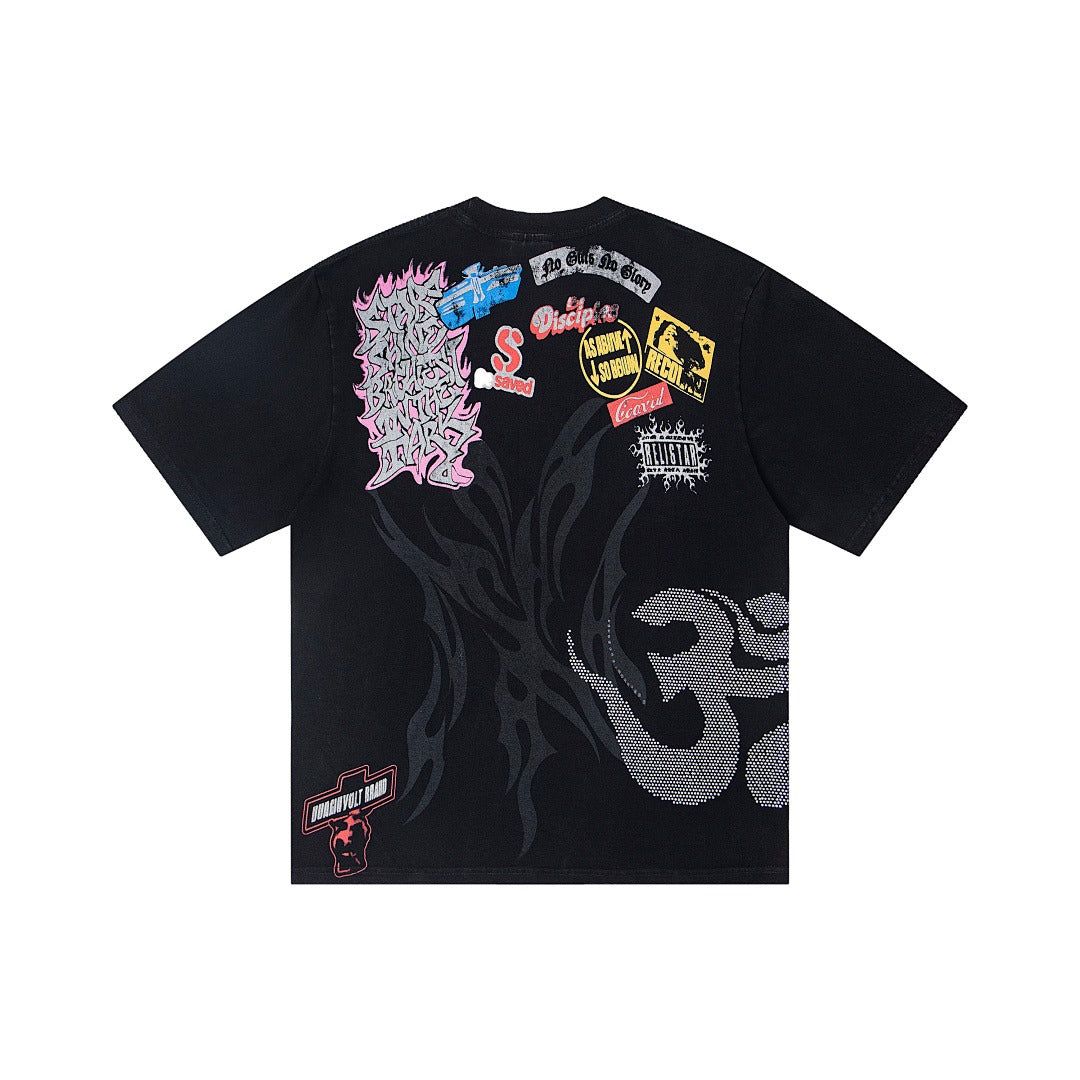 Hellstar Spiky Graphic Oversized T-Shirt in Black
