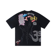 Hellstar Spiky Graphic Oversized T-Shirt in Black