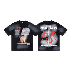 Hellstar Rhinestone & Spray-Wash Graphic T-Shirt