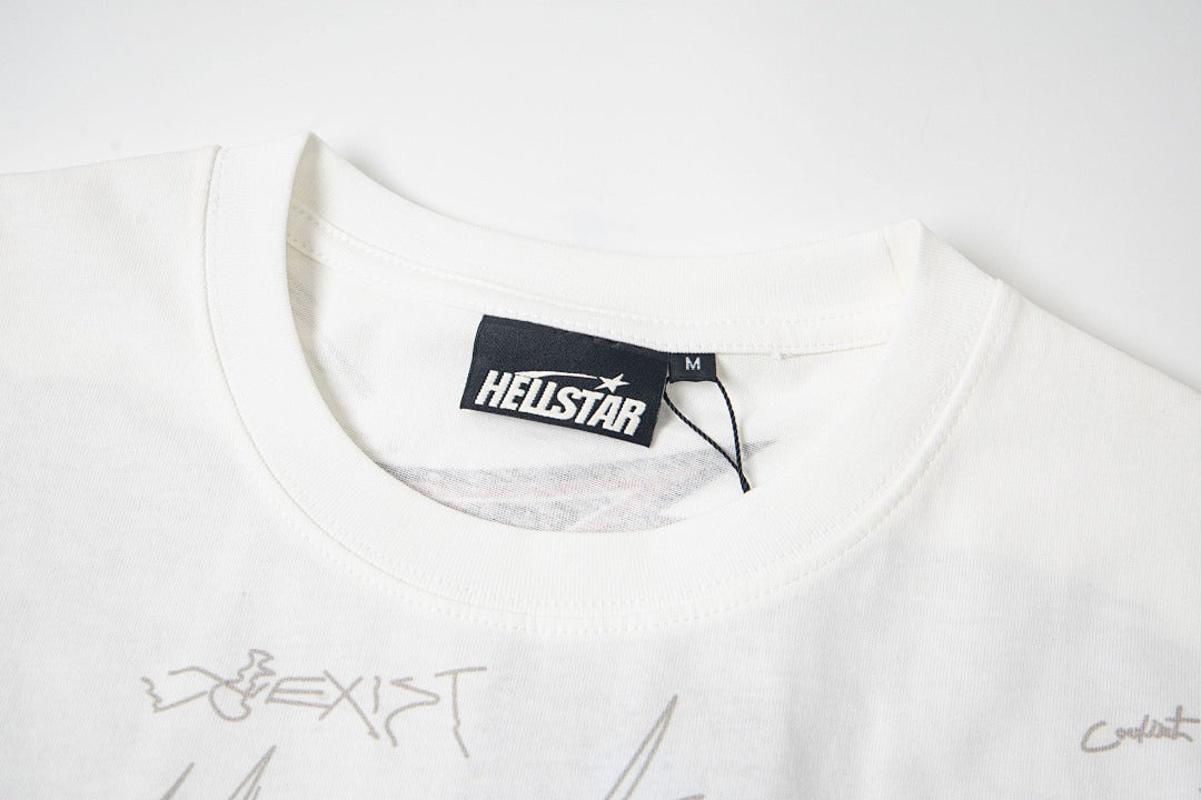 Hellstar Direct-to-Garment Graphic T-Shirt (White)
