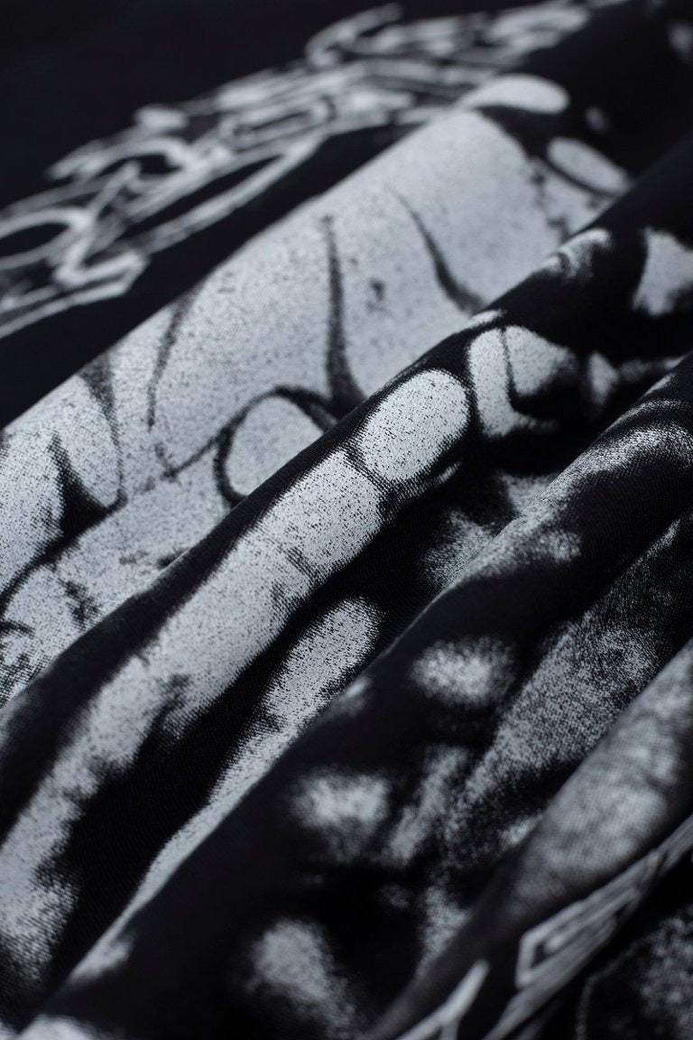 Hellstar Vintage Wash Skull Graphic Oversized T-Shirt - Dark Acid Black