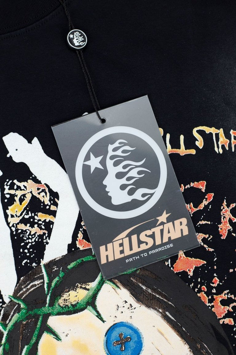 Hellstar Glory Thorns Doll Graphic Oversized T-Shirt - Black