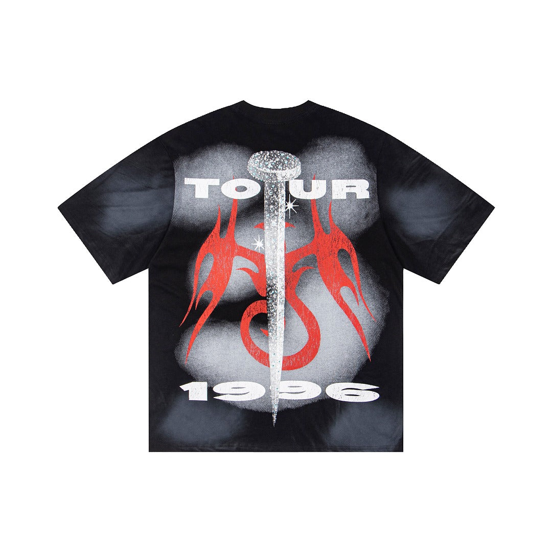 Hellstar Rhinestone & Spray-Wash Graphic T-Shirt