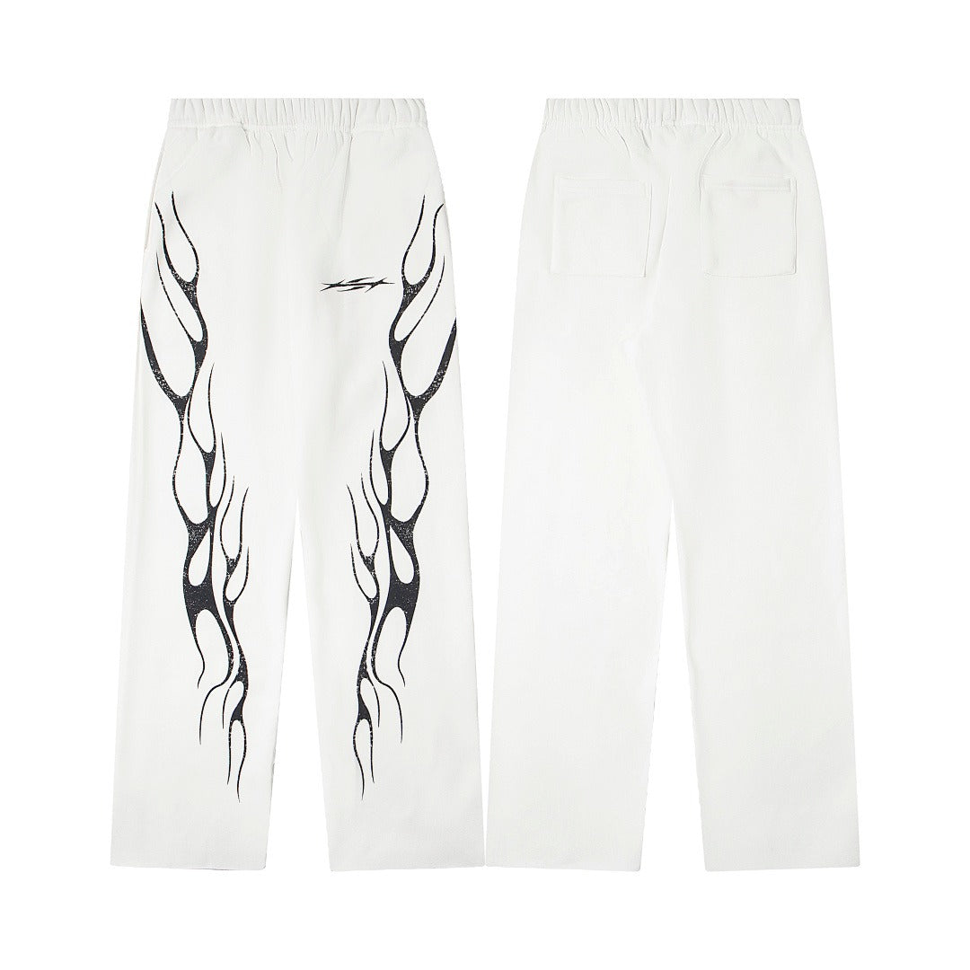Hellstar Washed Fleece Graphic Sweatpants (White)