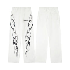Hellstar Washed Fleece Graphic Sweatpants (White)