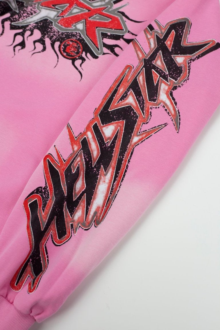 HELLSTAR Flame Logo Gradient Vintage Wash Hoodie