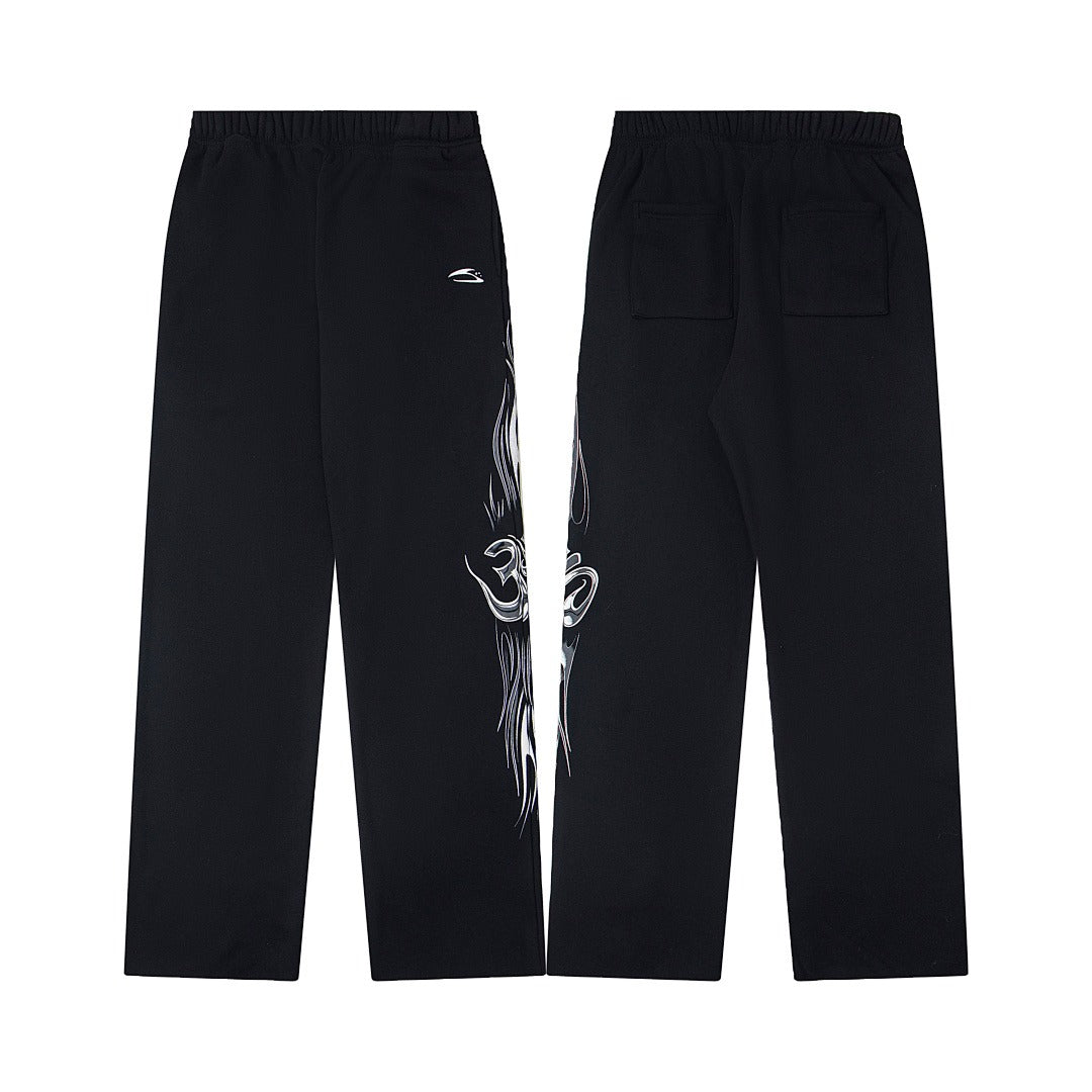 Hellstar High-Quality Vintage Washed Fleece Sweatpants (Black)